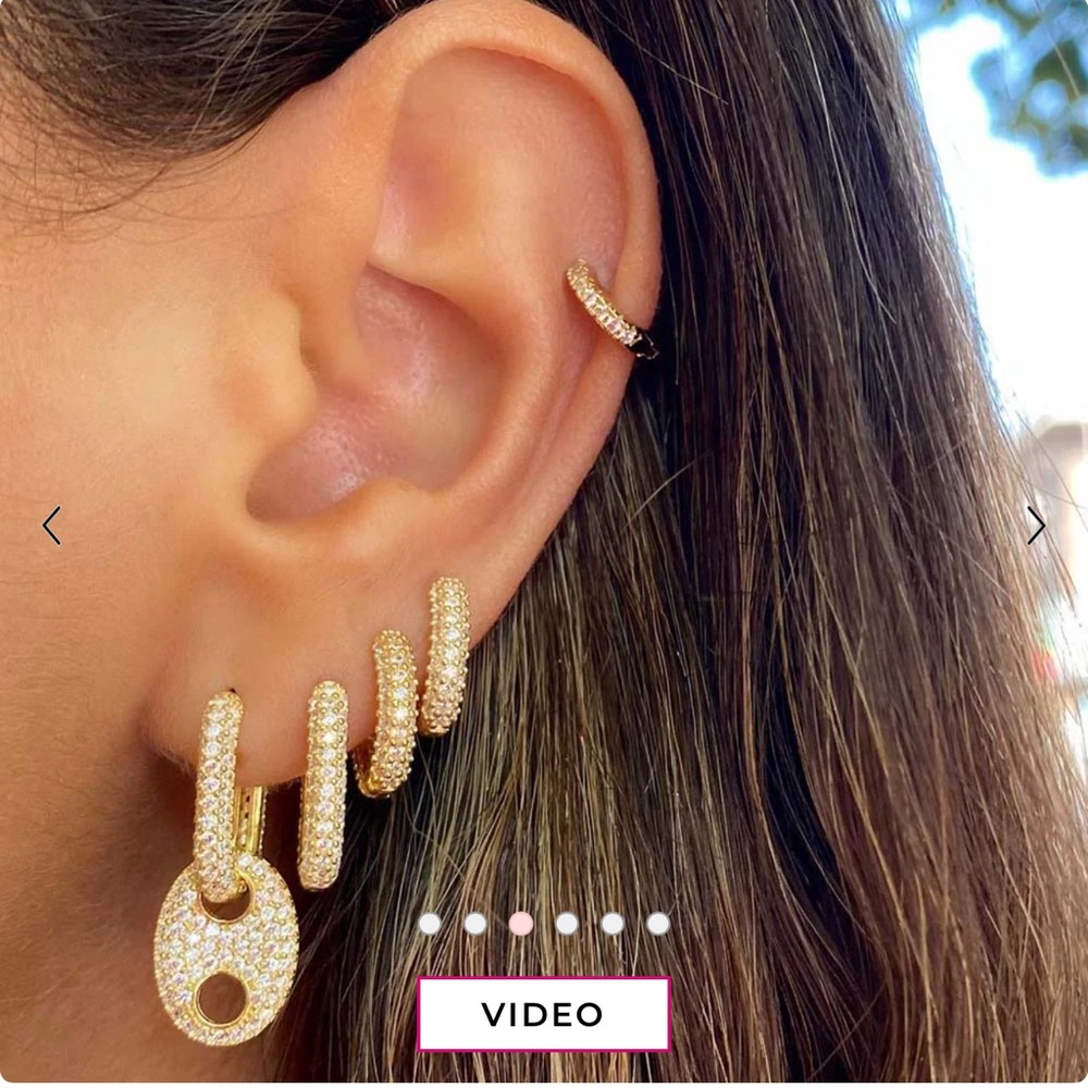 Adina Eden (Adina’s Jewels) Tiny Pave Huggie Earrings in Gold NWT